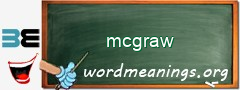 WordMeaning blackboard for mcgraw